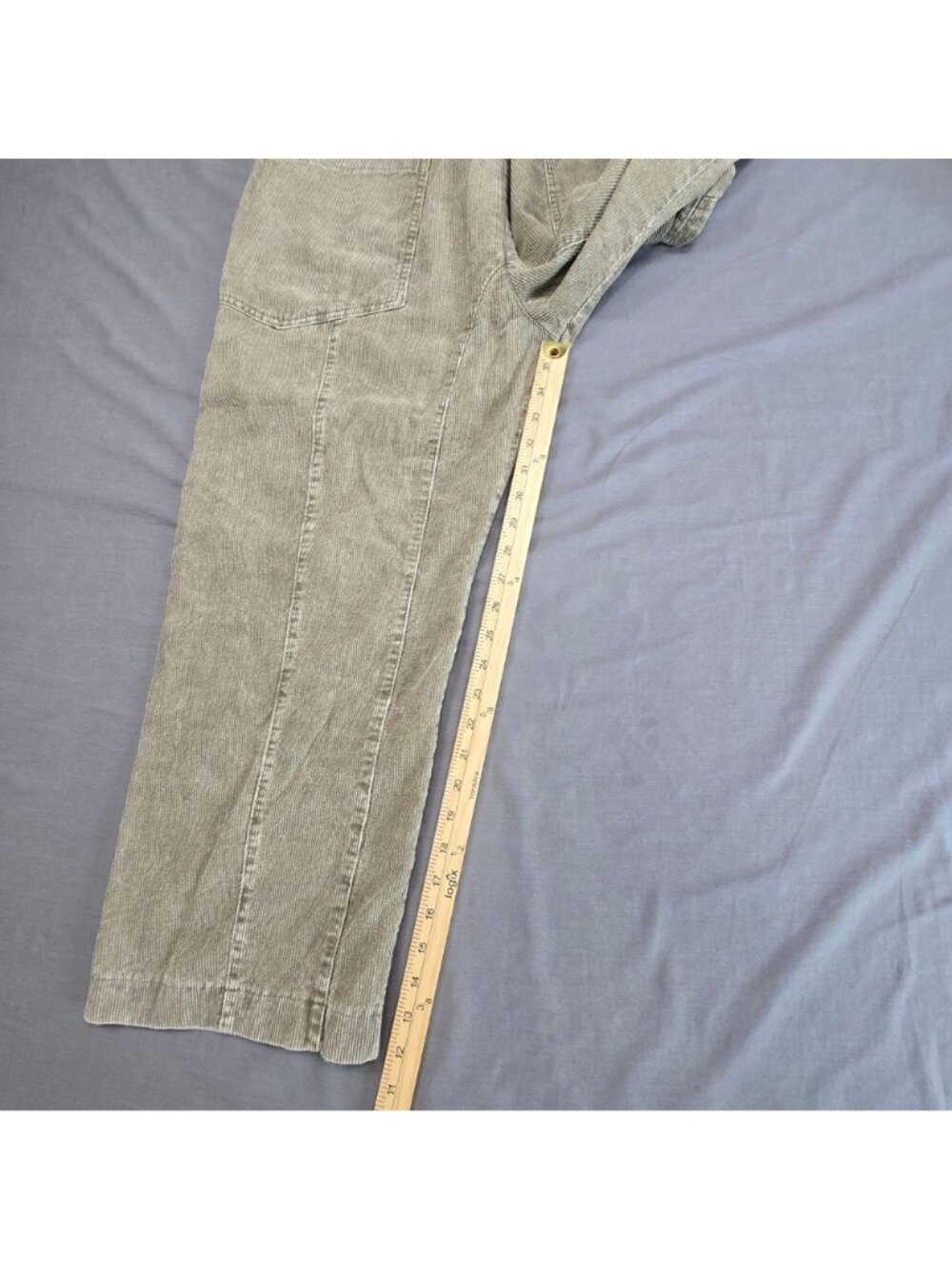 Hem & Thread Medium Overalls Olive Green Corduroy Boho Jumpsuit Overalls - Picture 5 of 5